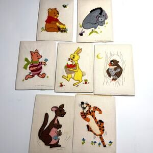 Vintage Winnie the Pooh and Friends Embroidery 1970's Handmade